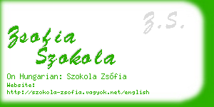 zsofia szokola business card